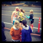 Mark handing off to Amanda! So cute!