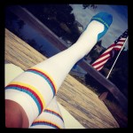 Clean compression socks as I relaxed on the deck and looked out onto the water of a little lake at the beach house.